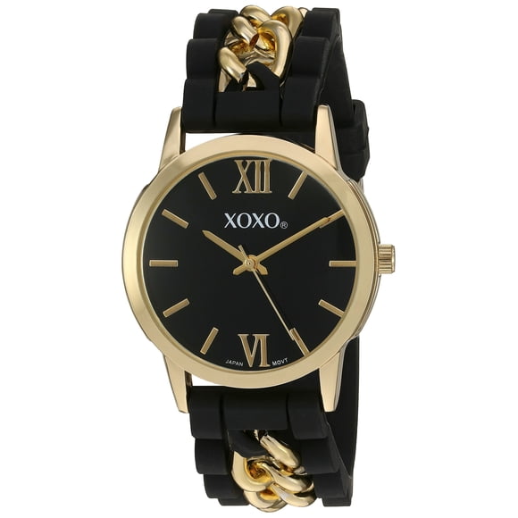XOXO Women's Quartz Metal and Rubber Watch Color:Black (Model: XO8101)