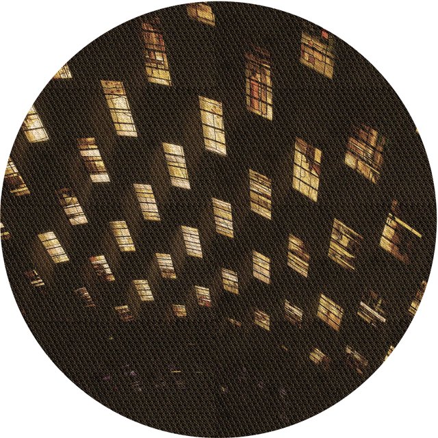 Ahgly Company Tapis de Zone Ronds d'Intérieur Lavables à la Machine, Transitionnels, Noir Nuit, 6 Pieds Rond