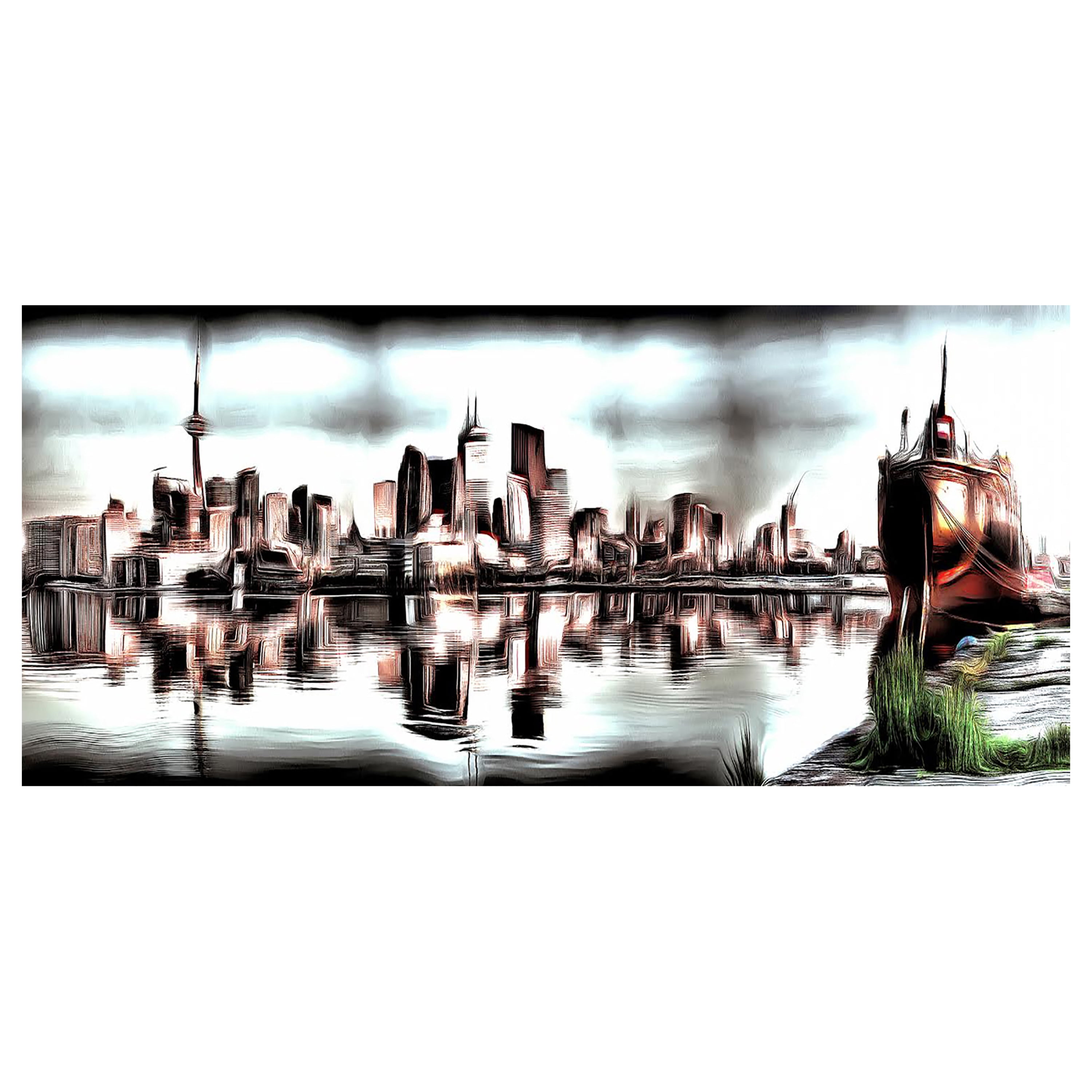 Tableau d'art en toile Design Art à motif de paysage abstract de Toronto
