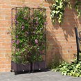 thumbnail image 3 of Costway 1 PCS 67" Planter Raised Garden Bed with Planter Box &Trellis Adjustable Height, 3 of 10