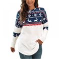thumbnail image 1 of MesaSe MesaSe T-Shirt à Manches Longues Col Rond Imprimé de Noël pour Femmes Printemps Automne Slim, 1 of 10