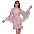 thumbnail image 1 of Moomaya Peignoir en Coton pour Femmes Robe de Chambre Imprimée Courte Peignoir de Douche Nuptiale, 1 of 6