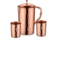 thumbnail image 1 of Handcrafted Pure Copper Jug With 2 Glass - 1 Liters, Brown | Leak Proof & Dishwasher Safe, 1 of 5