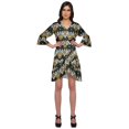 thumbnail image 1 of Moomaya Printed Ruffle Style Above Knee Length Bridesmaid Robe Rayon Bathrobes, 1 of 5