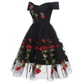 thumbnail image 2 of Pisexur Robe d'Invitée de Mariage pour Femme, Robe Vintage en Tulle à Broderie Florale, Sans Manches, Robe de Cocktail Formelle Évasée, Robe de Bal, de Fête, de Soirée, 2 of 6
