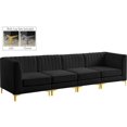 thumbnail image 2 of Meridian Furniture Alina Black Velvet Modular Sofa, 2 of 17