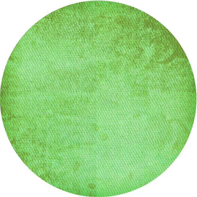 Ahgly Company Machine Washable Indoor Round Transitional Emerald Green Area Rugs, 6' Round