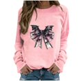 thumbnail image 3 of QATAINLAV Chandails contre le Cancer du Sein pour Femmes Manches Longues Ruban Rose Chandails à Enfiler Hauts Amples Décontractés Col Rond Chandails 2025 Tenues d'Automne Prime By Hour Rose TTG, 3 of 4