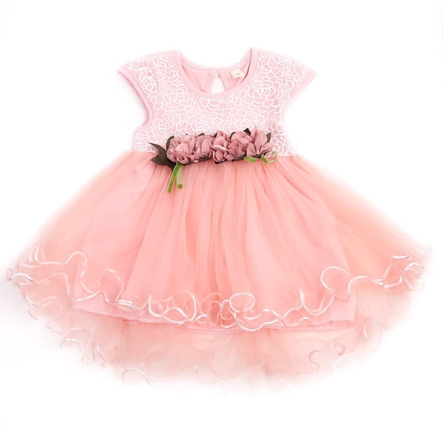 CNKOO Jupe Tutu Sans Manches pour Nouveau-Né Fille Robe Princesse à Fleurs Froncée Tenue d'Été