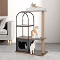 thumbnail image 4 of Costway 47" Large Cat Tree Tower with Top Perch Cat Bed Cat Condo Scratching Posts Indoor Black, 4 of 10