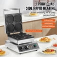 thumbnail image 2 of KFFKFF Professional Waffle Maker, 4-Slot Circular Waffle Cooking Device, 1750W Durable Non-Stick Stainless Steel, Adjustable Temp and Timer, Ideal for Cafes, Bakeries, and Home Use, 2 of 9