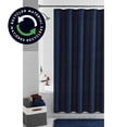 thumbnail image 1 of Mainstays Waffle-Weave Fabric Shower Curtain with Recycled Polyester, 72" x 72", Navy Blue, 1 of 6