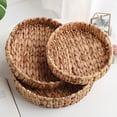 thumbnail image 4 of Home Woven Storage Tray Living Room Office Hotel Simple Design Multifunctional Fruit Vegetable Remotes Organizer 28x6cm, 4 of 10