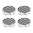 thumbnail image 1 of Unique Bargains 4 Pcs 57mm 4 Lugs Silver Tone Auto Car Wheel Center Caps Hub Carbon Fiber Pattern Caps, 1 of 4