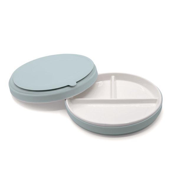 Melii Ceramic Plate with Silicone Suction Seafoam