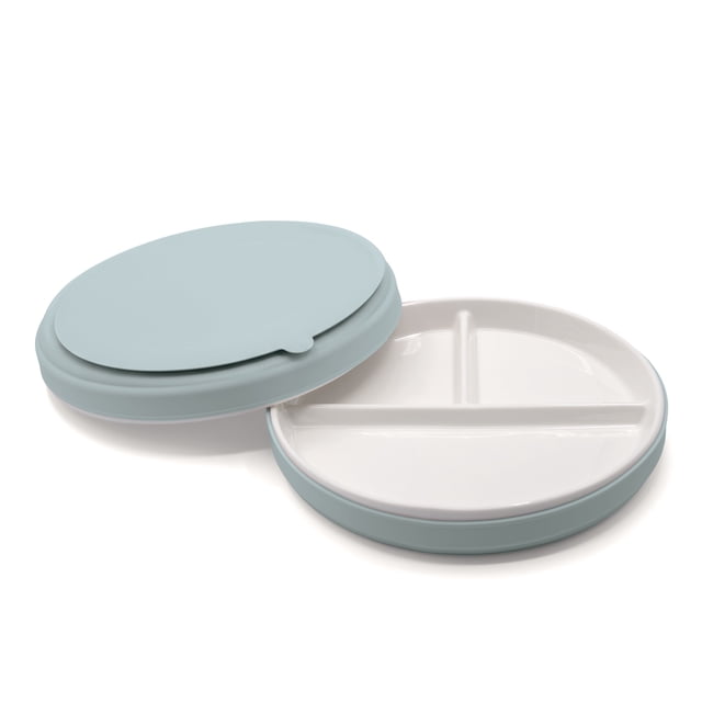 Melii Ceramic Plate with Silicone Suction Seafoam