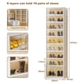 thumbnail image 2 of AKDSteel 9-Tier Foldable Shoe Rack Organizer, 18 Pairs Collapsible Shoe Storage Cabinet with Lids/Magnetic Clear Door for Closet, Stackable Tall Shoe Shelf Cabinet for Hallway, Living Room, 2 of 6