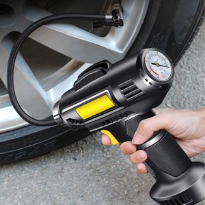 Xihbxyly Tire Inflator Cordless Handheld Vehicle Mount Tire Inflator 12V DC Adapter Tire Inflator Portable Air Compressor Digital Pressure Gauge Suitable for Inflating Cars, Motorcycles, Bicycles