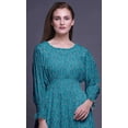 thumbnail image 5 of Bimba Robe Smockée à Manches Longues pour Femmes, Col Rond, Volants, Été, Maxi-TP, 5 of 5