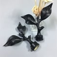 thumbnail image 2 of Leutsin 1pcs Curtain Rod Finials Leaf Shaped Curtain Rod End Drapery Rail Pole Head Cap, 2 of 2
