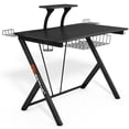 thumbnail image 1 of Gymax Gaming Desk Computer Desk PC Table Workstation with Headphone Hook & Cup Holder, 1 of 10