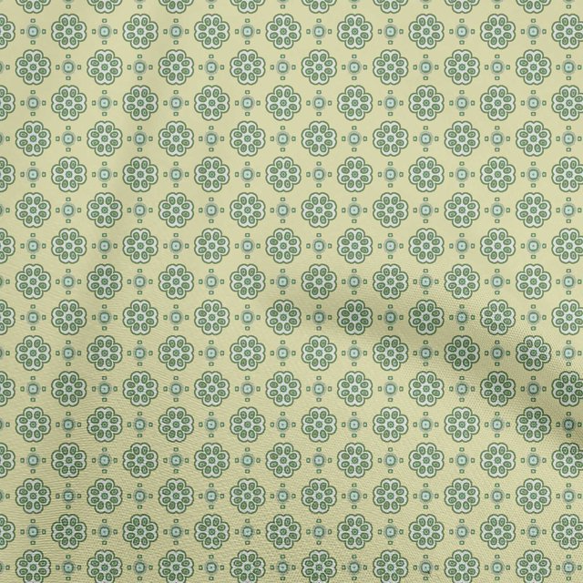 oneOone Polyester Spandex Light Green Fabric Asian Ornamental Tile Craft Projects Decor Fabric Printed By The Yard 56 Inch Wide