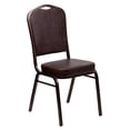 thumbnail image 1 of Flash Furniture Hercules Series Crown Back Stacking Banquet Chair in Brown Vinyl, 1 of 9