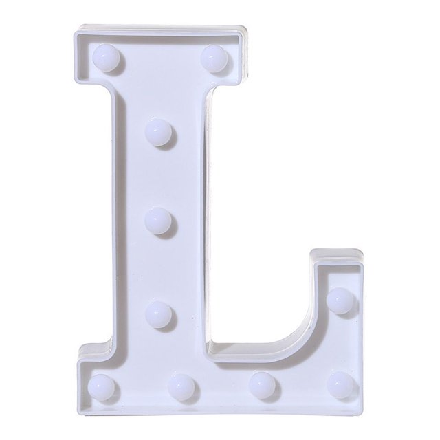 TopLLC Alphabet LED Letter Lights Light Up White Plastic Letters Standing Hanging A-M & on Clearance