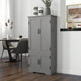 thumbnail image 2 of HOMCOM Garde-Manger de Cuisine 48 Pouces, Armoire de Rangement de Cuisine avec Étagères, Gris, 2 of 10