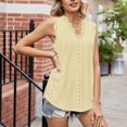 thumbnail image 2 of Birdeem Mode Femmes Été Col en V Dentelle Patchwork Sans Manches Haut Aguichant Blouse, 2 of 5