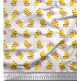 thumbnail image 1 of Soimoi Poly Georgette Fabric Cup,Plate & Chick Cartoon Print Fabric by the Yard 52 Inch Wide, 1 of 3