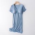 thumbnail image 1 of zanvin Robe de Grossesse pour Femmes, Robe d'Allaitement pour Femmes Unie à Col en V à Manches Courtes, Allaitement Post-Partum, Robe de Grossesse pour Femmes, Vêtement de Nuit avec Coussinet de Poitrine, 1 of 5