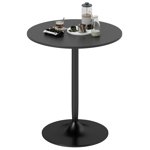 HOMCOM 27.6" Round Dining Table for 2, Wood Veneer Kitchen Table, Black