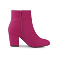 thumbnail image 3 of Unique Bargains Women's Side Zipper Block Heel Ankle Boots, 3 of 7