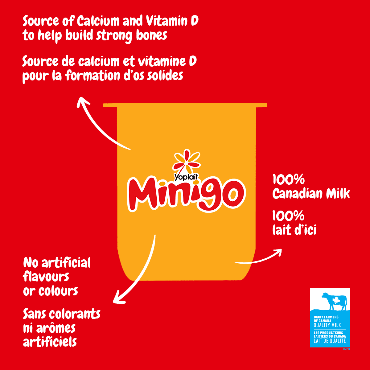 Yoplait 2 % Minigo Duo, Variété, Collation pour Enfants, 6x60g