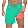 thumbnail image 1 of hotojiny 2 in 1 Workout Shorts for Men Fashion Color Block Stretch Gym Short Pants Breathable Drawstring Running Athletic Shorts, 1 of 4