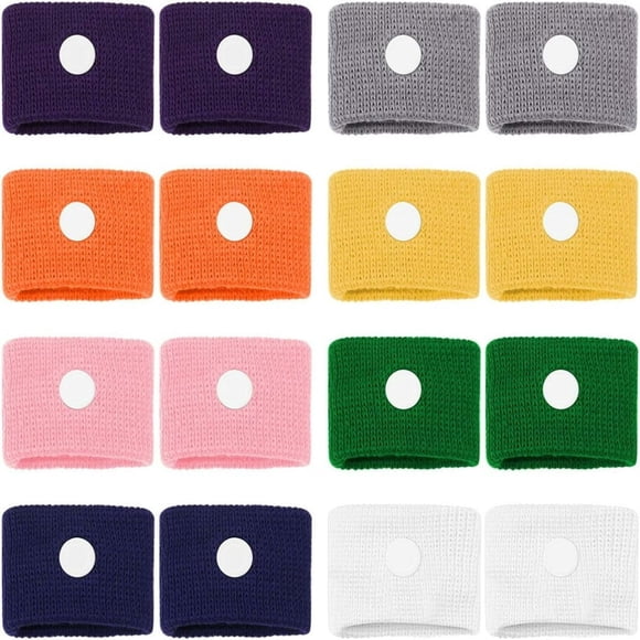 LNGOOR Bandes Anti-Malaises des Mouvements - 8 Paires Bandes contre le Mal de Mer Mouvement Ou Mal de Matin - Bracelets Anti-Nausée pour Voiture Vol Grossesse Voyages en Mer A37494