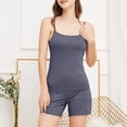 thumbnail image 4 of MeetoTime Pajamas for Women Set Summer Solid Color Spaghetti Strap Camisole with Chest Pad Shorts Homewear, 4 of 6