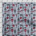 thumbnail image 3 of Soimoi Musical Instruments Print, Silk Fabric, Decor Sewing Fabric by The Yard 42 Inch Wide,Decorative Fabric for Shirts Suits Ties, Light Blue, 3 of 5