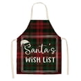 thumbnail image 1 of Oleegame 1PC Pretty Apron Christmas Kitchen Cooking Aprons Plaid Aprons Adjustable Buffalo Plaid Baking Apron, 1 of 7