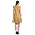 thumbnail image 4 of Moomaya Womens Ruffle Sleeve A,Line Schiffli Dress Solid Designer Party Dress, 4 of 6
