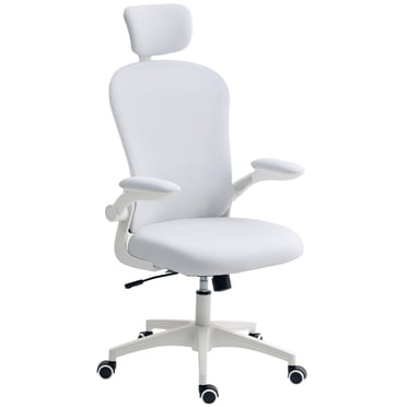 Vinsetto Mesh Office Chair with 4D Lumbar Support, Adjust Headrest, White