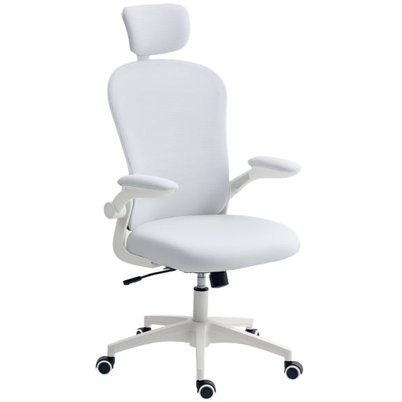 Vinsetto Mesh Office Chair with 4D Lumbar Support, Adjust Headrest, White