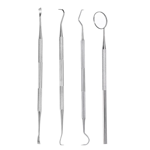 Amdohai 4pcs Stainless Steel Tools Kit Dentists Pick Tool Scraper Set for & Professional Use