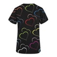thumbnail image 3 of TIMIFIS Hauts de Sarrau de la Saint-Valentin pour Femmes Imprimés Uniforme de Travail à Manches Courtes Col en V Blouse T-shirt de Travail avec Poches - Noir pring s, 3 of 3