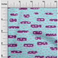thumbnail image 2 of oneOone Velvet Aqua Blue Fabric Geometric Rounded Rectangle Sewing Material Print Fabric By The Yard 58 Inch Wide, 2 of 4