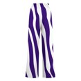 thumbnail image 3 of Pants for Women, Womens Fashionable Striped Printed Drawstring Wide Leg Pants, 3 of 4