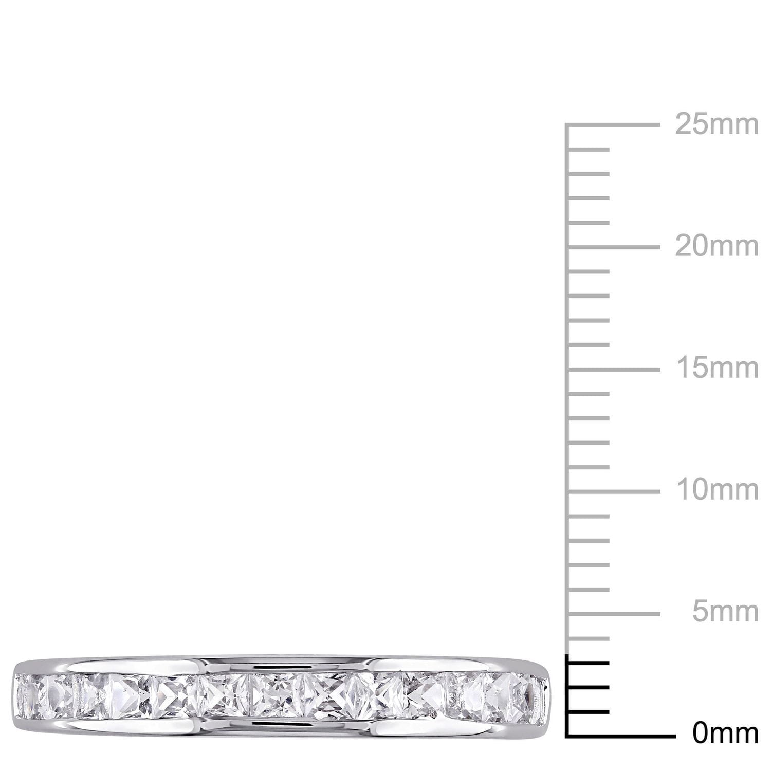 Bague de style éternité Miabella avec saphirs blancs synthétiques 0,75 CT PBT' en argent sterling