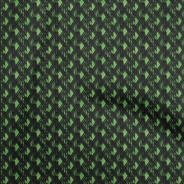 oneOone Cotton Cambric Green Fabric Abstracts Craft Projects Decor Fabric Printed By The Yard 42 Inch Wide