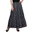 thumbnail image 1 of Moomaya Jupe Longue Imprimée pour Femmes Style Portefeuille Grande Taille Jupe Maxi à 3 Niveaux, 1 of 6